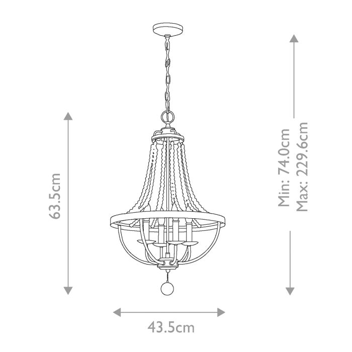Generation Lighting (Feiss) Nori 4-Light Dark Weathered Zinc with Driftwood Grey Cage Chandelier