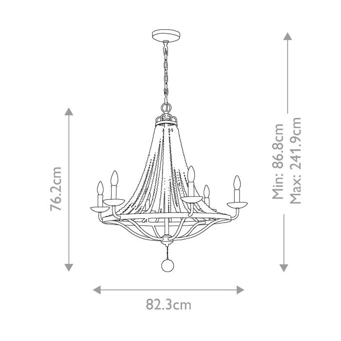 Generation Lighting (Feiss) Nori 6-Light Dark Weathered Zinc with Driftwood Grey Wagon Wheel Chandelier