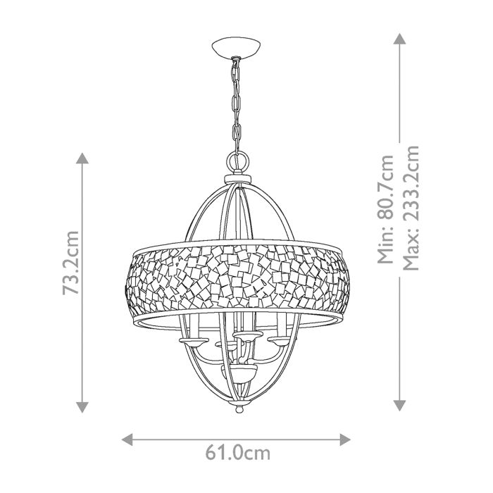 Generation Lighting (Feiss) Zara 4-Light Large Brushed Steel Drum Chandelier