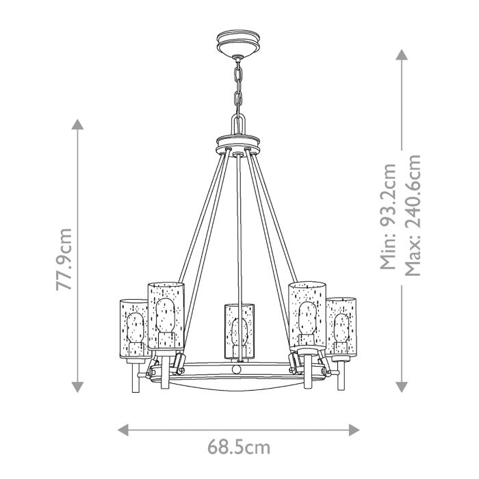 Hinkley Collier 5-Light Heritage Brass Modern Chandelier