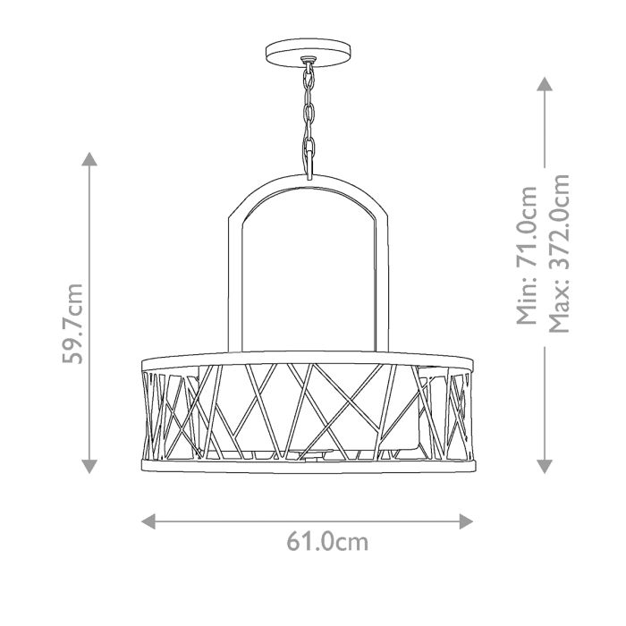 Hinkley Nest 3-Light Modern Pendant Chandelier in Silver Leaf with Distressed Etched Glass