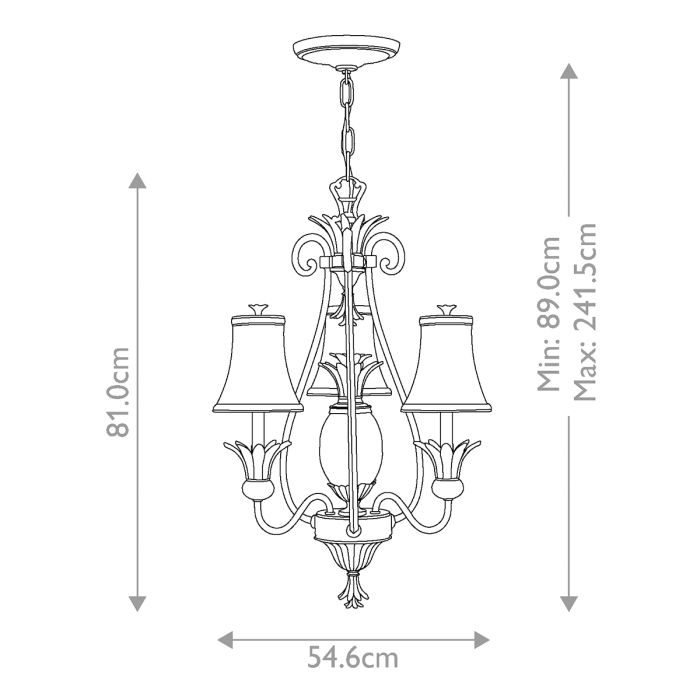 Hinkley Plantation 3-Light Pearl Bronze Candle Chandelier with Linen Shades and Clear Optic Glass
