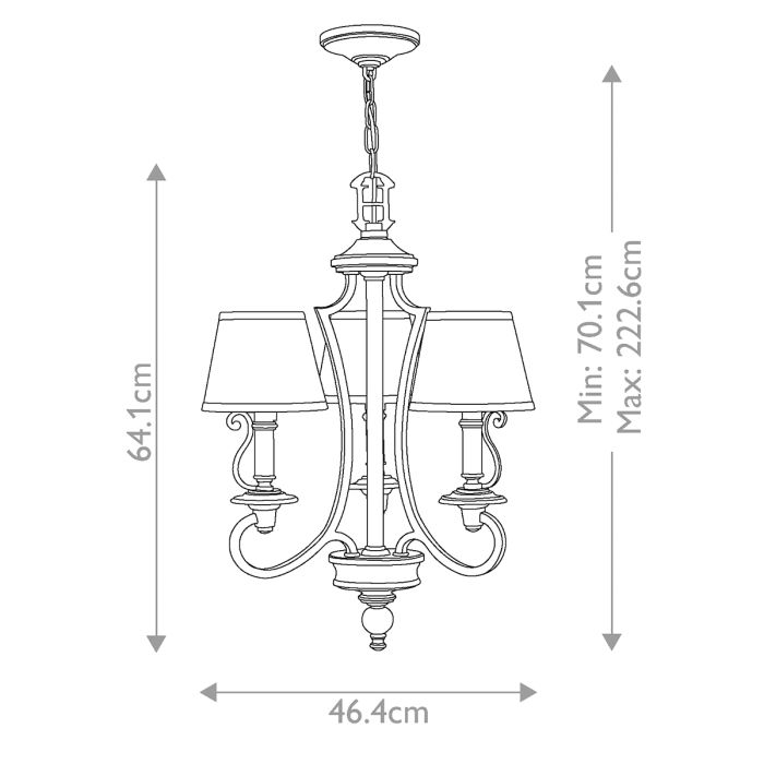 Hinkley Plymouth 3-Light Olde Bronze Candle Chandelier with Organza Shades