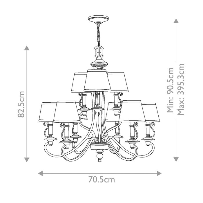 Hinkley Plymouth 9-Light Olde Bronze Candle Chandelier