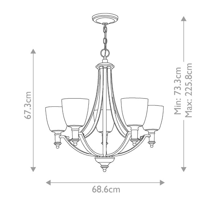 Hinkley Truman 5-Light Antique Nickel Modern Chandelier with Etched Opal Glass