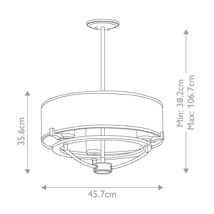 Kichler Saldana 3-Light Classic Pewter LED Drum Chandelier