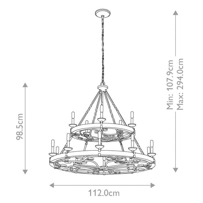 Kichler Taulbee 15-Light Weathered Zinc Wagon Wheel Chandelier