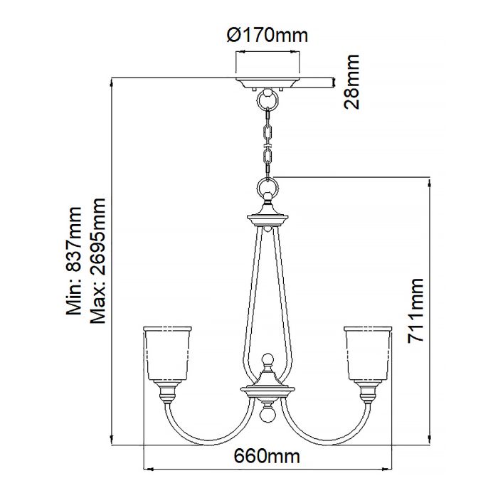 Kichler Waverly 5-Light Classic Pewter Glass Chandelier