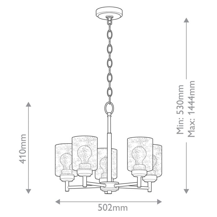 Kichler Winslow 5-Light Natural Brass Clear Seeded Glass Chandelier