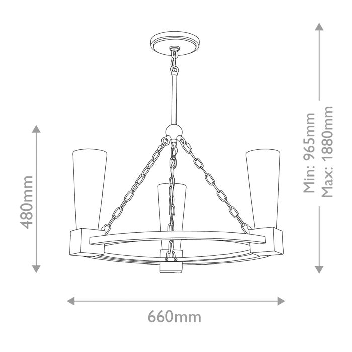 Elstead Lighting Kristy 3-Light Distressed Gold Wagon Wheel Chandelier