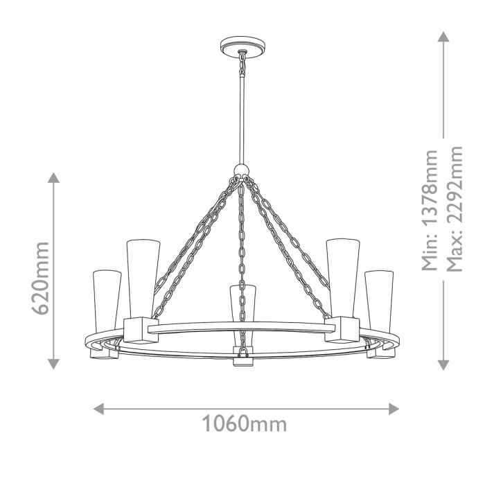 Elstead Lighting Kristy 5-Light Distressed Gold Wagon Wheel Chandelier