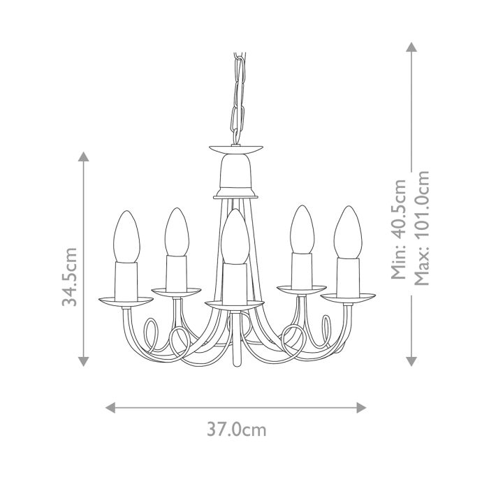 Elstead Lighting Minster 5-Light Black Candle Chandelier