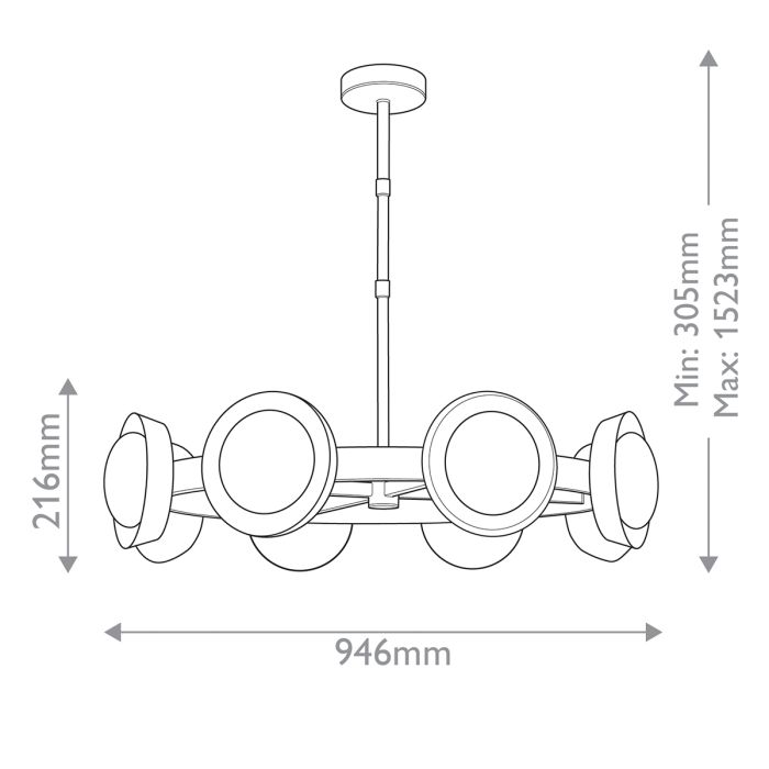 Alora Alonso 8-Light LED Urban Bronze Modern Chandelier