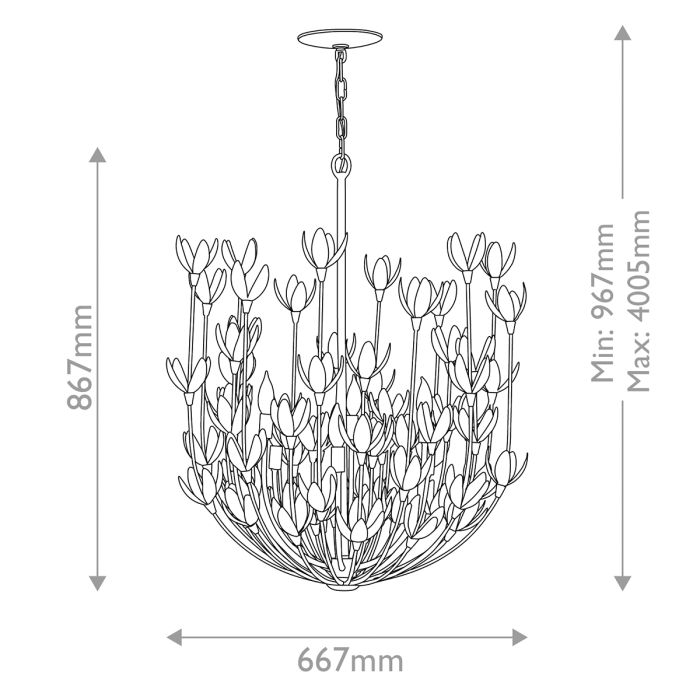 Hinkley Flora 6-Light Burnished Gold Modern Chandelier
