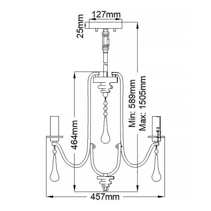 Kichler Karlee 3-Light Classic Pewter Candle Chandelier
