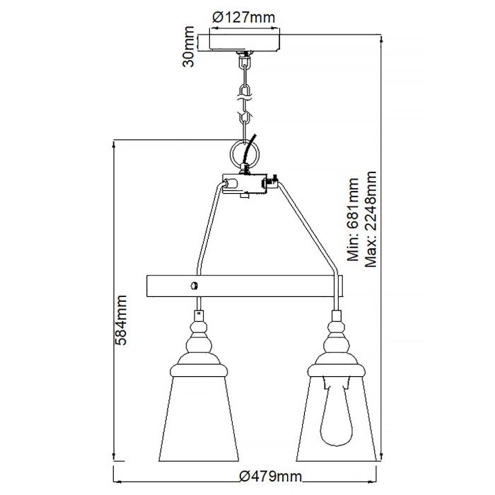Generation Lighting (Feiss) Loras 3-Light Chrome Seeded Glass Wagon Wheel Chandelier