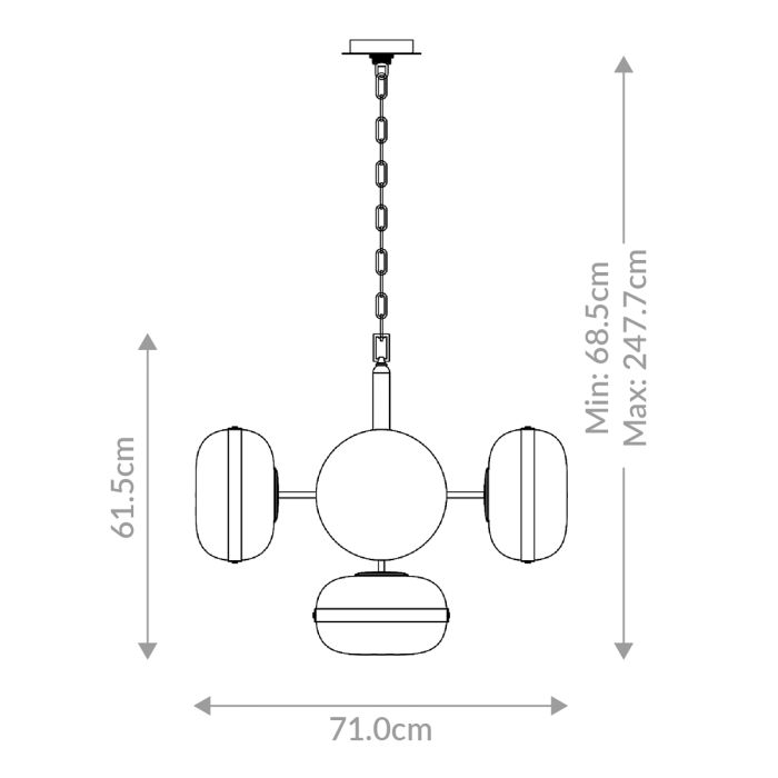 Eurofase Nottingham 5-Light Antique Brass Globe Pendant Chandelier