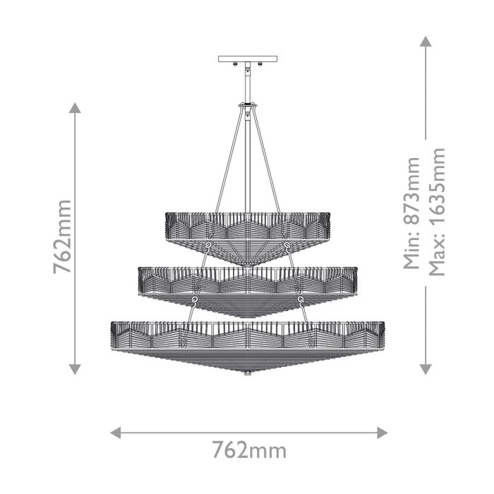 Hinkley Ophelia 13-Light Black/Camel Multi-Tier Modern Chandelier