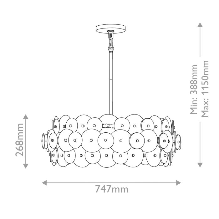 Hinkley Rene 6-Light Distressed Brass Drum Chandelier