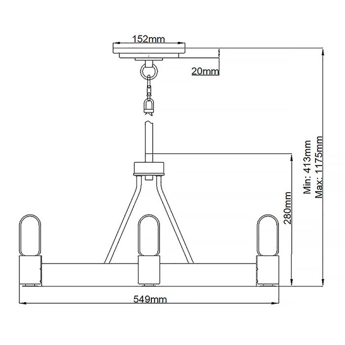 Hinkley Silas 4-Light Aged Zinc & Heritage Brass Semi-Flush Chandelier