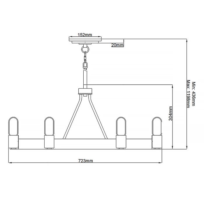 Hinkley Silas 6-Light Aged Zinc & Heritage Brass Semi-Flush Chandelier