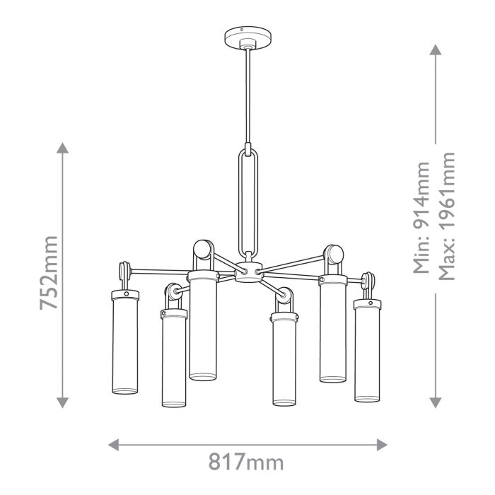 Alora Wynwood 6-Light Urban Bronze Modern Chandelier