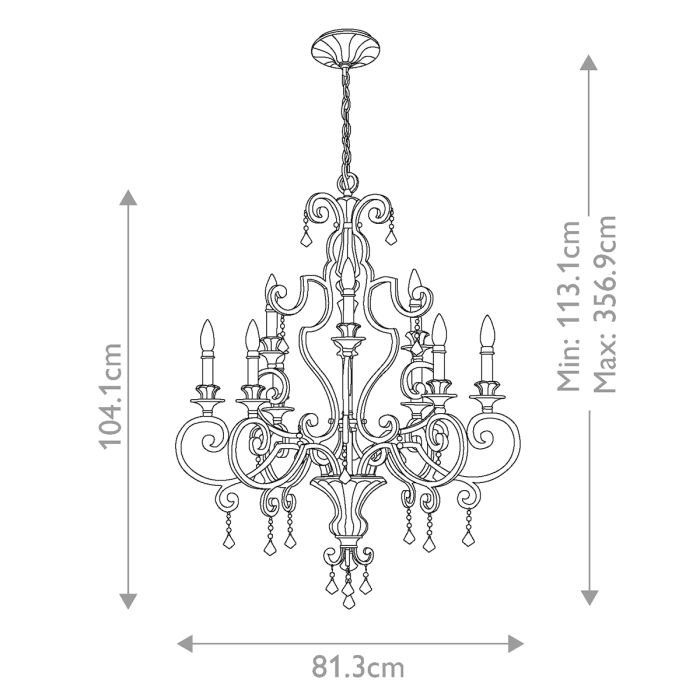 Quoizel Marquette 9-Light Heirloom Crystal Candle Chandelier