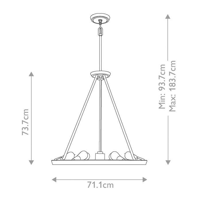 Quoizel Theater Row 6-Light Imperial Silver Industrial Chandelier