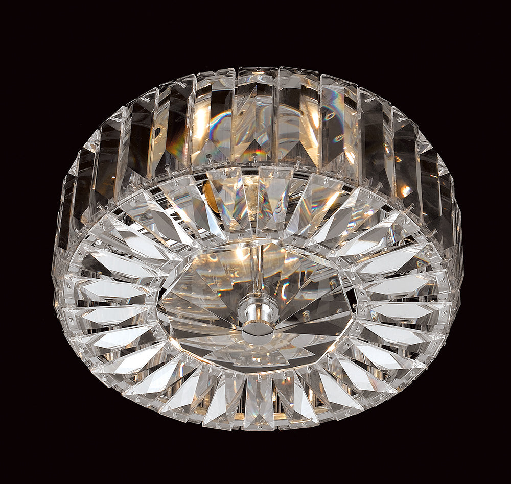 Impex Lighting Seville 2-Light Chrome Crystal Flush Chandelier