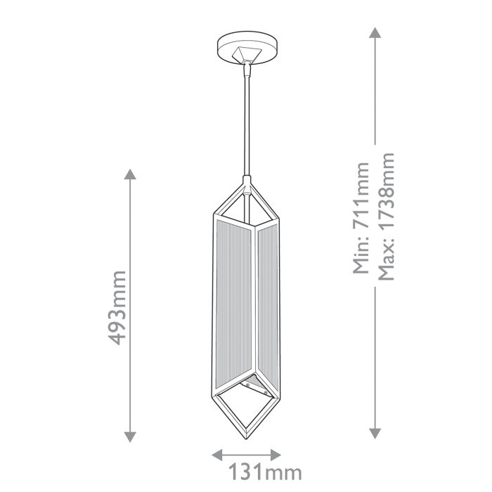 Alora Cairo 1-Light Vintage Brass Modern Pendant Chandelier