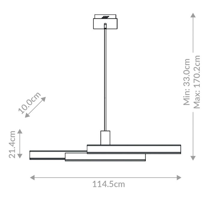 Eurofase Cameno Matte Black Modern Linear Pendant Chandelier