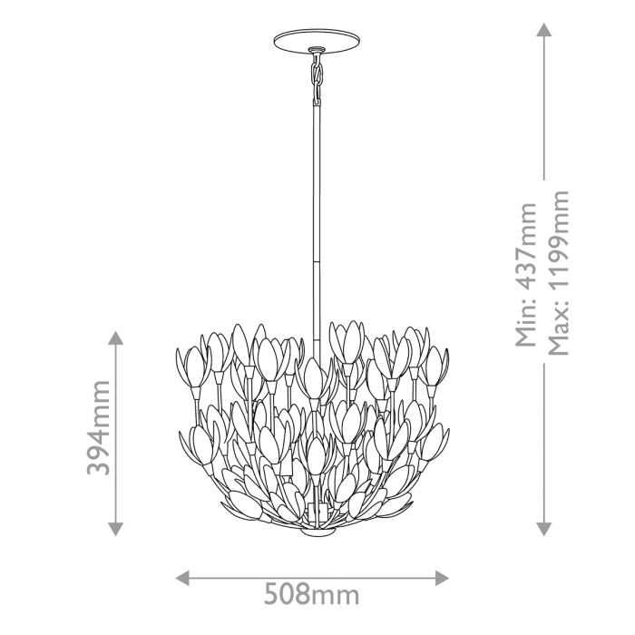 Hinkley Flora 3-Light Burnished Gold Modern Duo-Mount Pendant Chandelier