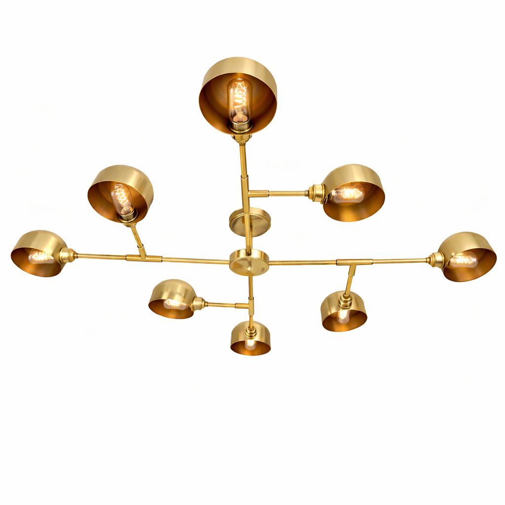 Mullan Lighting Santa Anita 8-Light Industrial Flush Chandelier