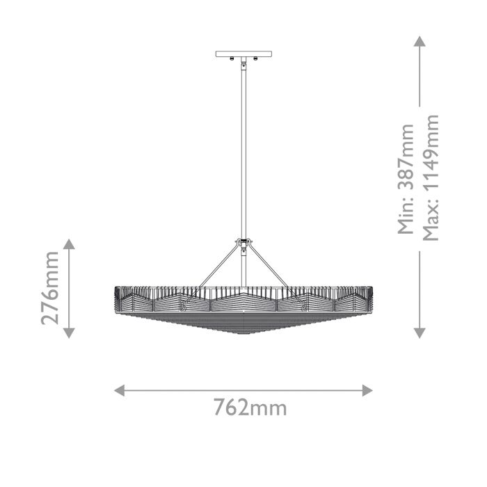 Hinkley Ophelia 6-Light Black and Camel Modern Duo-Mount Pendant Chandelier