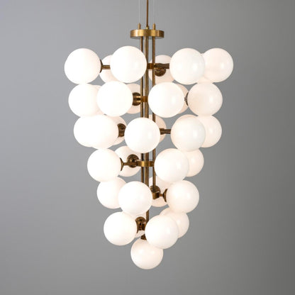 Mullan Lighting Merlot 37-Light Grape Brass Glass Globe Chandelier