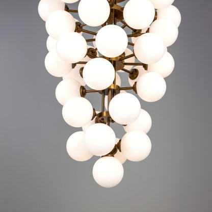 Mullan Lighting Merlot 37-Light Grape Brass Glass Globe Chandelier