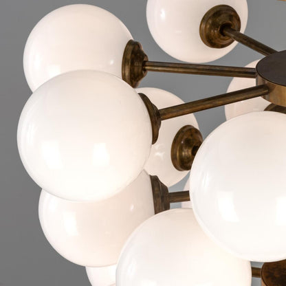 Mullan Lighting Merlot 37-Light Grape Brass Glass Globe Chandelier