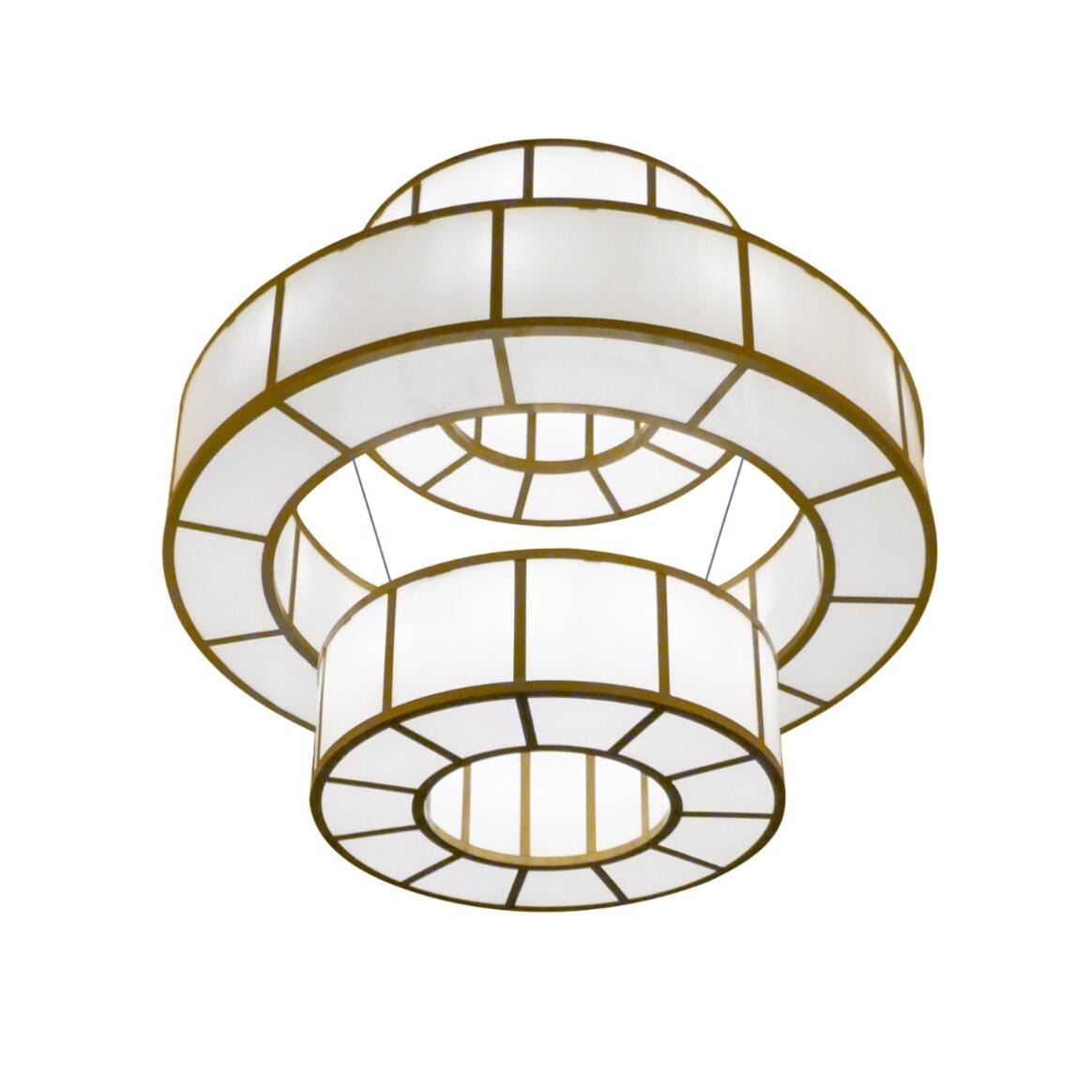 Mullan Lighting Santa Fe 36-Light Powder-Coated Bronze Large Three Ring Chandelier