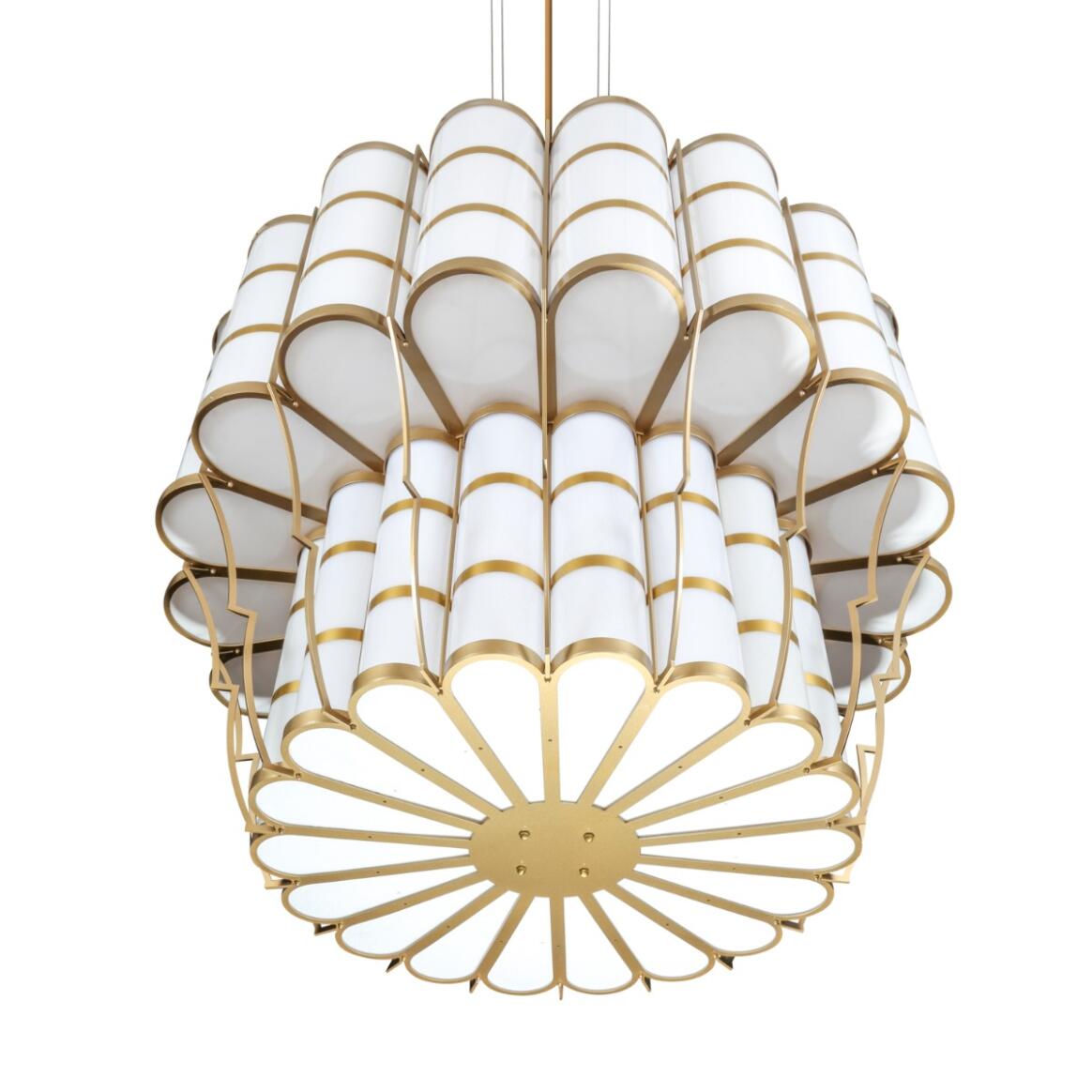 Mullan Lighting Saint-Denis 36-Light Powder-Coated Bronze Large Two-Tier Drum Chandelier