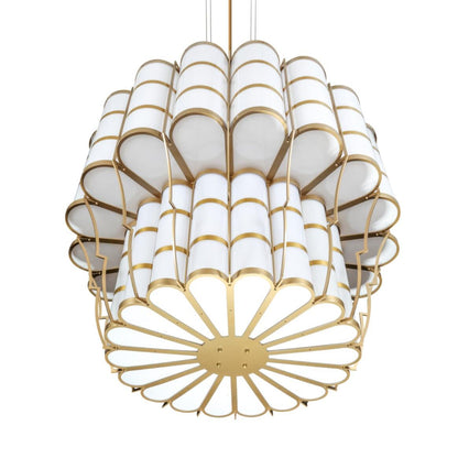 Mullan Lighting Saint-Denis 36-Light Powder-Coated Bronze Large Two-Tier Drum Chandelier
