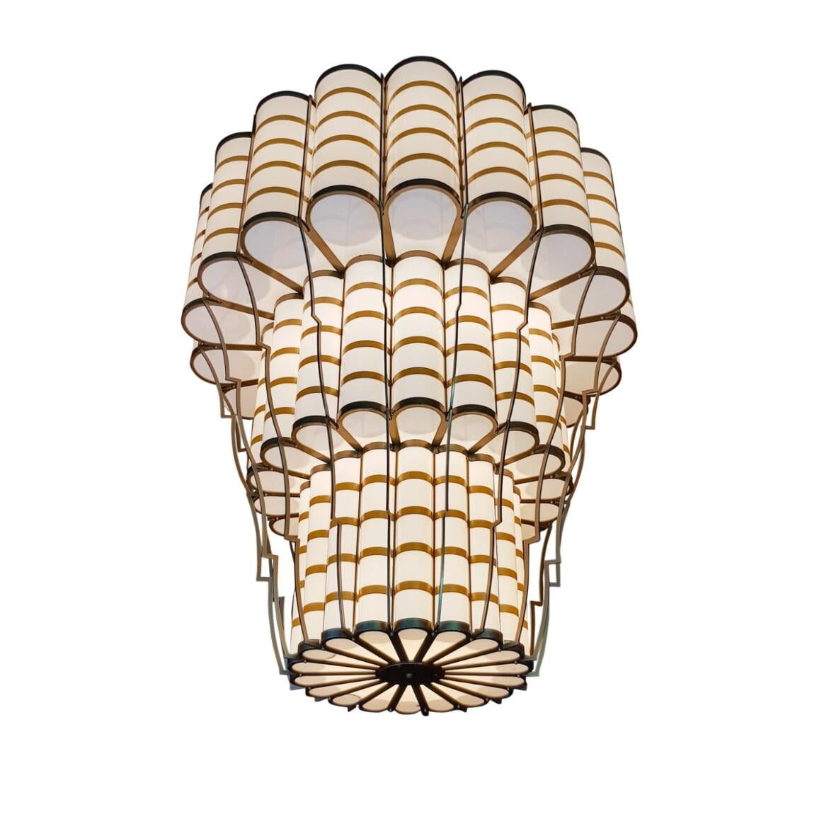 Mullan Lighting Saint-Denis 38-Light Powder-Coated Bronze Large Three-Tier Drum Chandelier