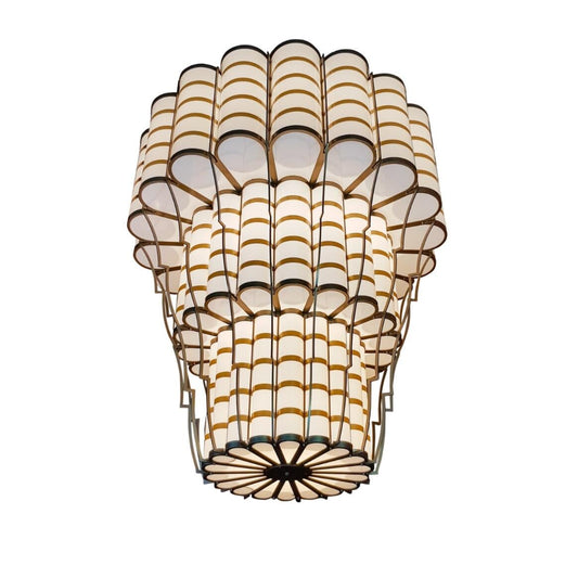 Mullan Lighting Saint-Denis 38-Light Powder-Coated Bronze Large Three-Tier Drum Chandelier