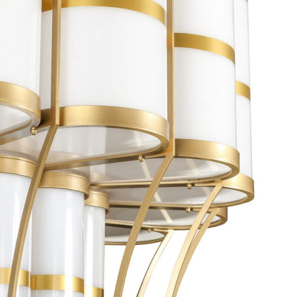 Mullan Lighting Saint-Denis 38-Light Powder-Coated Bronze Large Three-Tier Drum Chandelier