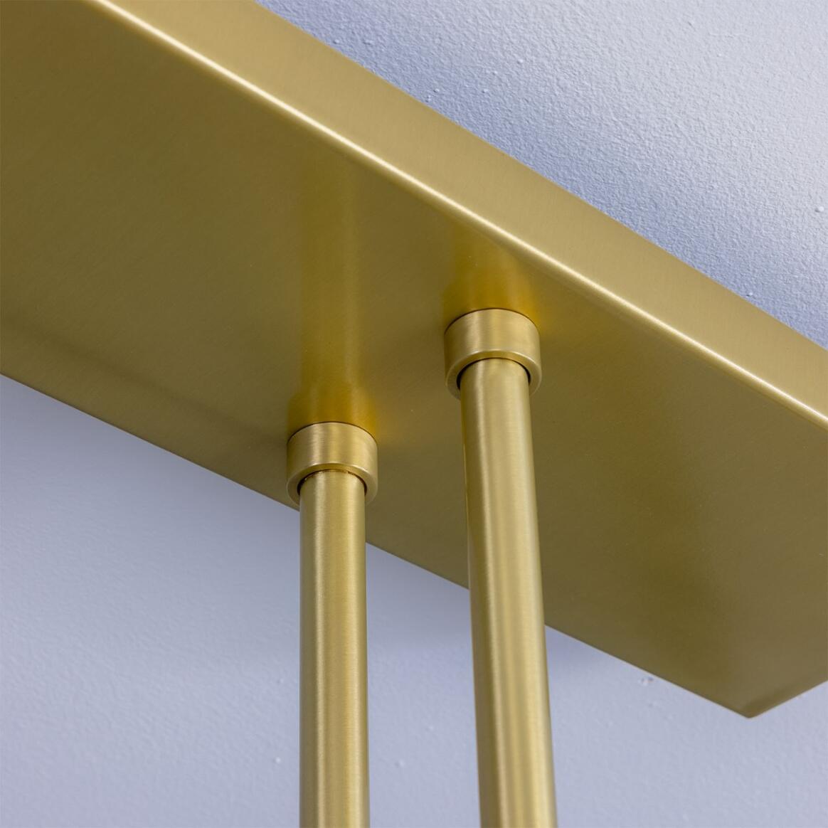 Mullan Lighting Lestrade 6-Light Prismatic Glass Linear Brass Island Chandelier