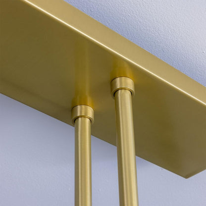 Mullan Lighting Lestrade 6-Light Prismatic Glass Linear Brass Island Chandelier