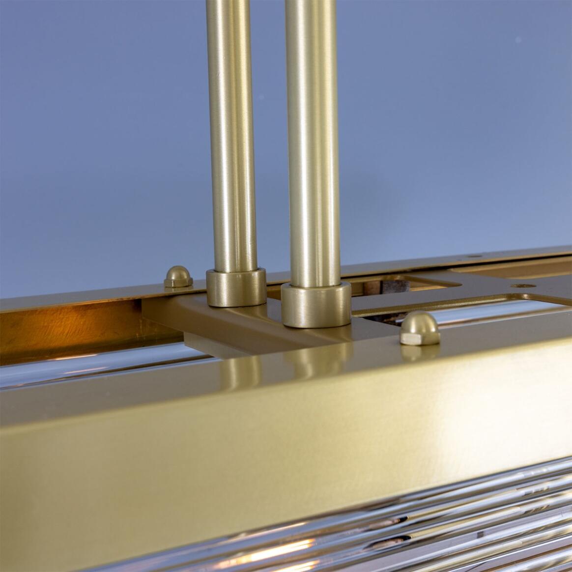 Mullan Lighting Lestrade 6-Light Prismatic Glass Linear Brass Island Chandelier