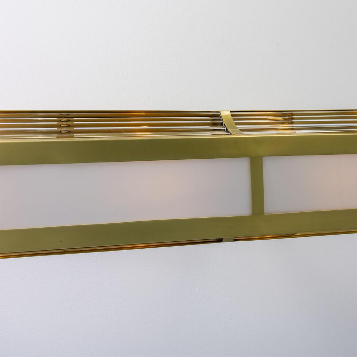 Mullan Lighting Lestrade 6-Light Prismatic Glass Linear Brass Island Chandelier