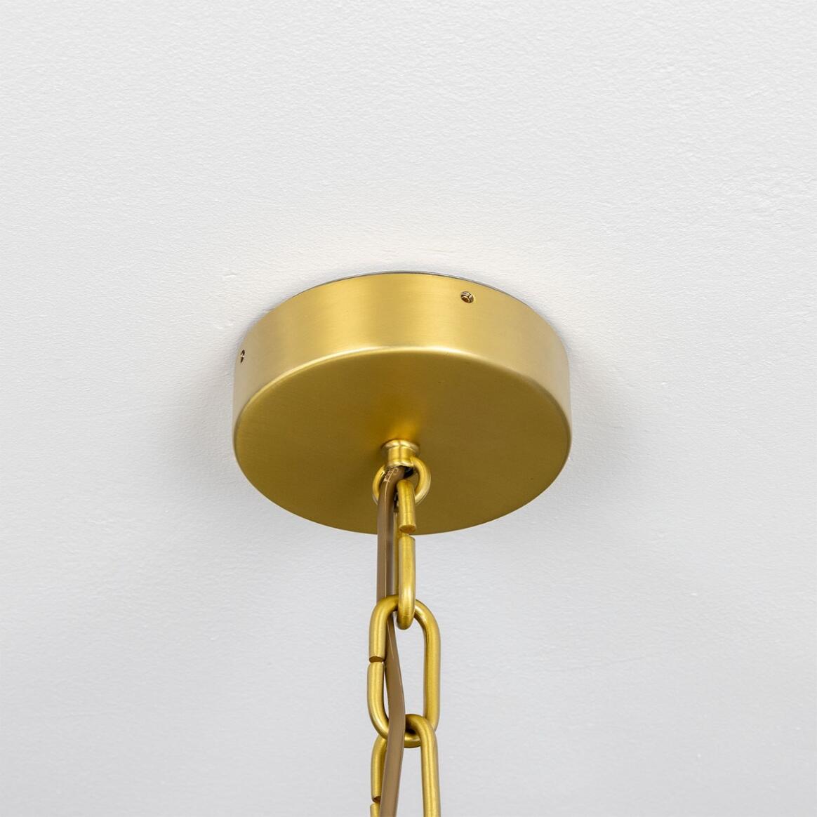 Mullan Lighting Edinburgh 12-Light Alabaster and Brass Ring Chandelier