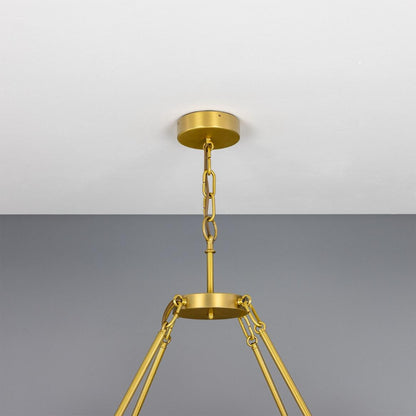 Mullan Lighting Edinburgh 12-Light Alabaster and Brass Ring Chandelier