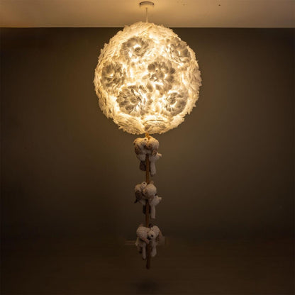 Mullan Lighting Foz 33-Light Teddy Cloud Powder-Coated White Modern Chandelier